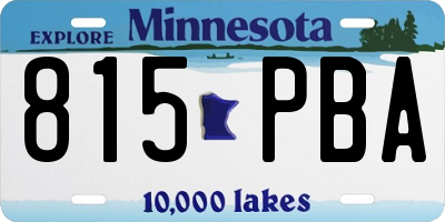MN license plate 815PBA