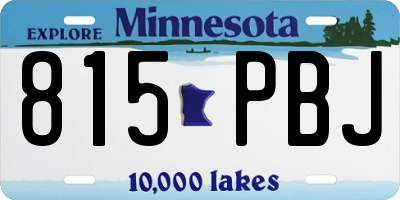 MN license plate 815PBJ