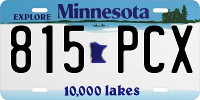 MN license plate 815PCX