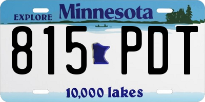 MN license plate 815PDT
