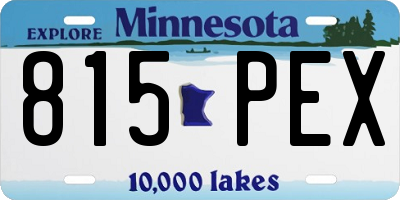 MN license plate 815PEX
