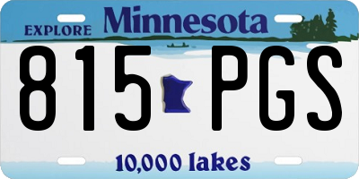 MN license plate 815PGS