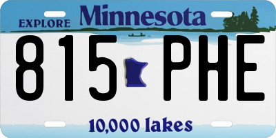 MN license plate 815PHE