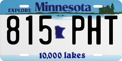 MN license plate 815PHT