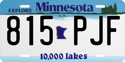 MN license plate 815PJF