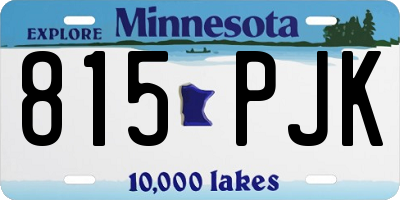 MN license plate 815PJK