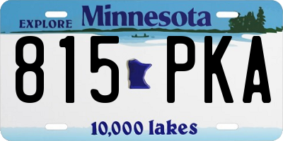 MN license plate 815PKA