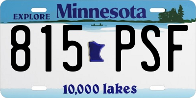 MN license plate 815PSF