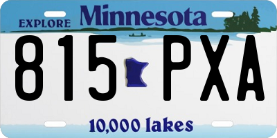 MN license plate 815PXA