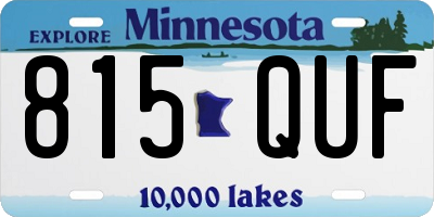 MN license plate 815QUF