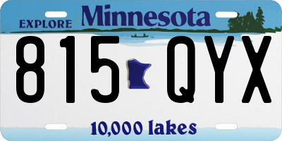 MN license plate 815QYX