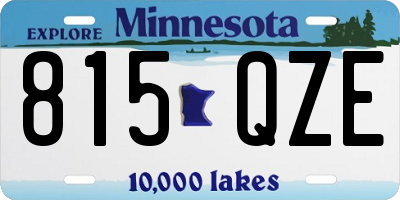 MN license plate 815QZE