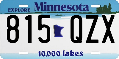 MN license plate 815QZX