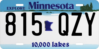 MN license plate 815QZY