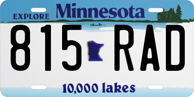 MN license plate 815RAD