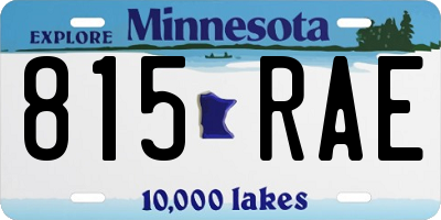 MN license plate 815RAE