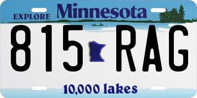 MN license plate 815RAG