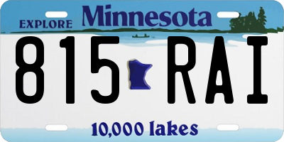 MN license plate 815RAI