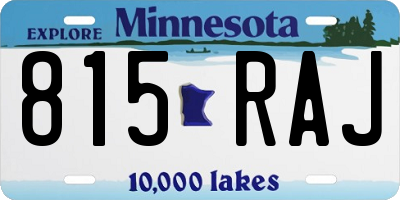 MN license plate 815RAJ