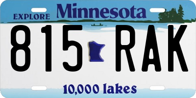 MN license plate 815RAK
