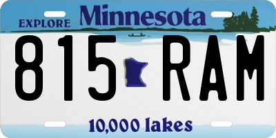 MN license plate 815RAM