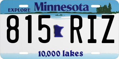 MN license plate 815RIZ
