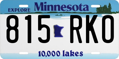 MN license plate 815RKO