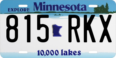 MN license plate 815RKX