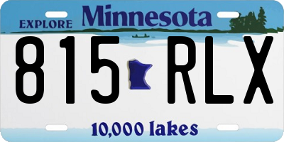 MN license plate 815RLX