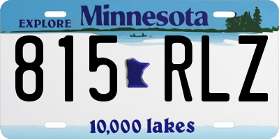 MN license plate 815RLZ
