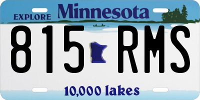MN license plate 815RMS