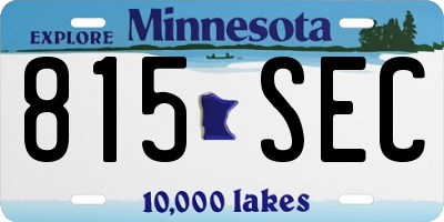 MN license plate 815SEC