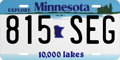 MN license plate 815SEG