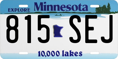 MN license plate 815SEJ