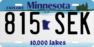 MN license plate 815SEK
