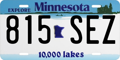 MN license plate 815SEZ