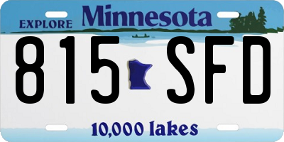 MN license plate 815SFD