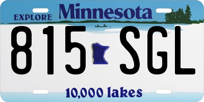 MN license plate 815SGL