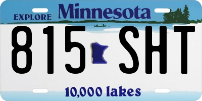 MN license plate 815SHT