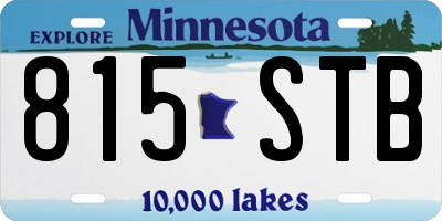 MN license plate 815STB
