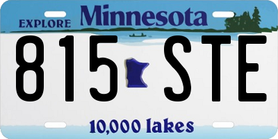 MN license plate 815STE