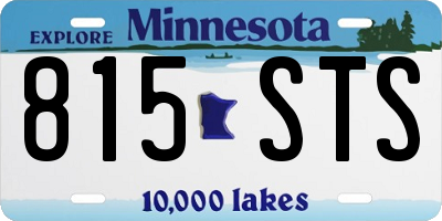 MN license plate 815STS