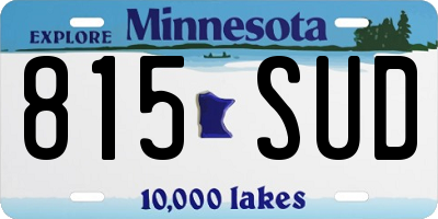 MN license plate 815SUD