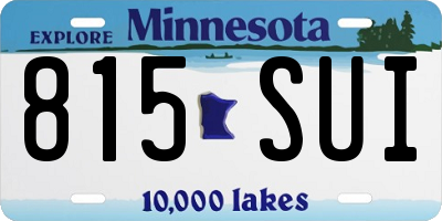 MN license plate 815SUI