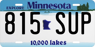 MN license plate 815SUP