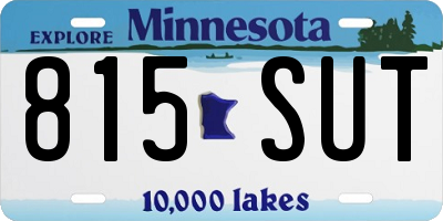 MN license plate 815SUT