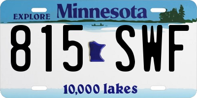 MN license plate 815SWF