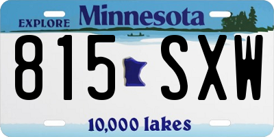 MN license plate 815SXW