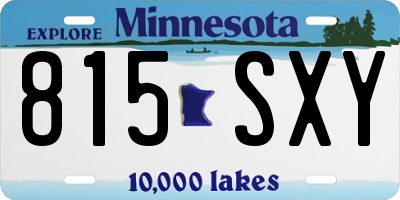 MN license plate 815SXY