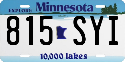 MN license plate 815SYI